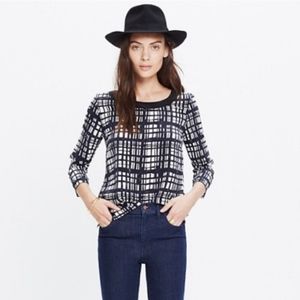 Madewell Silk Plaid Retrospect Top Size XS